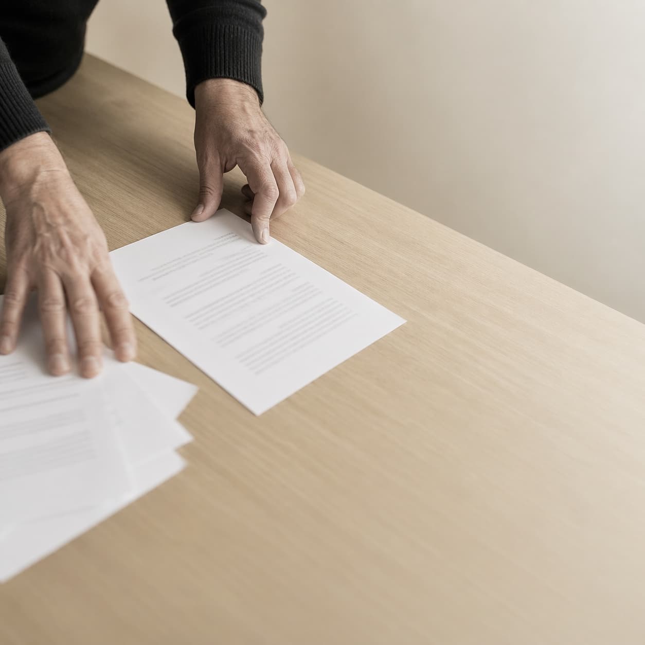 Mani selezionano il documento che conta e mettono da parte la dispersione